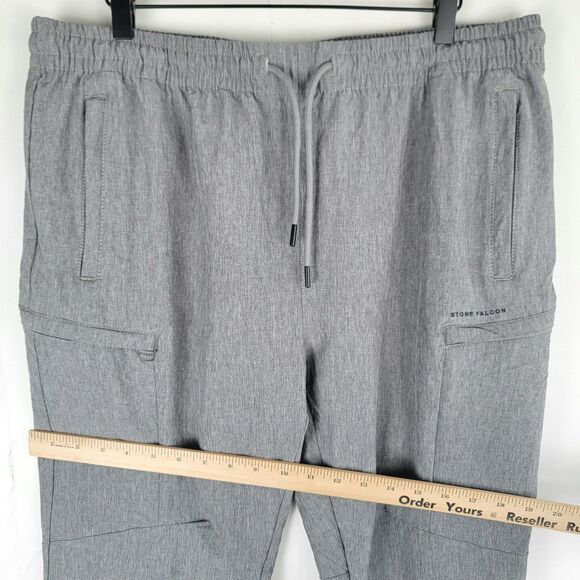 Stone Falcon Men's Sz XL Gray Pull On Performance Pants Stretch Slim Fit Joggers - Picture 3 of 11